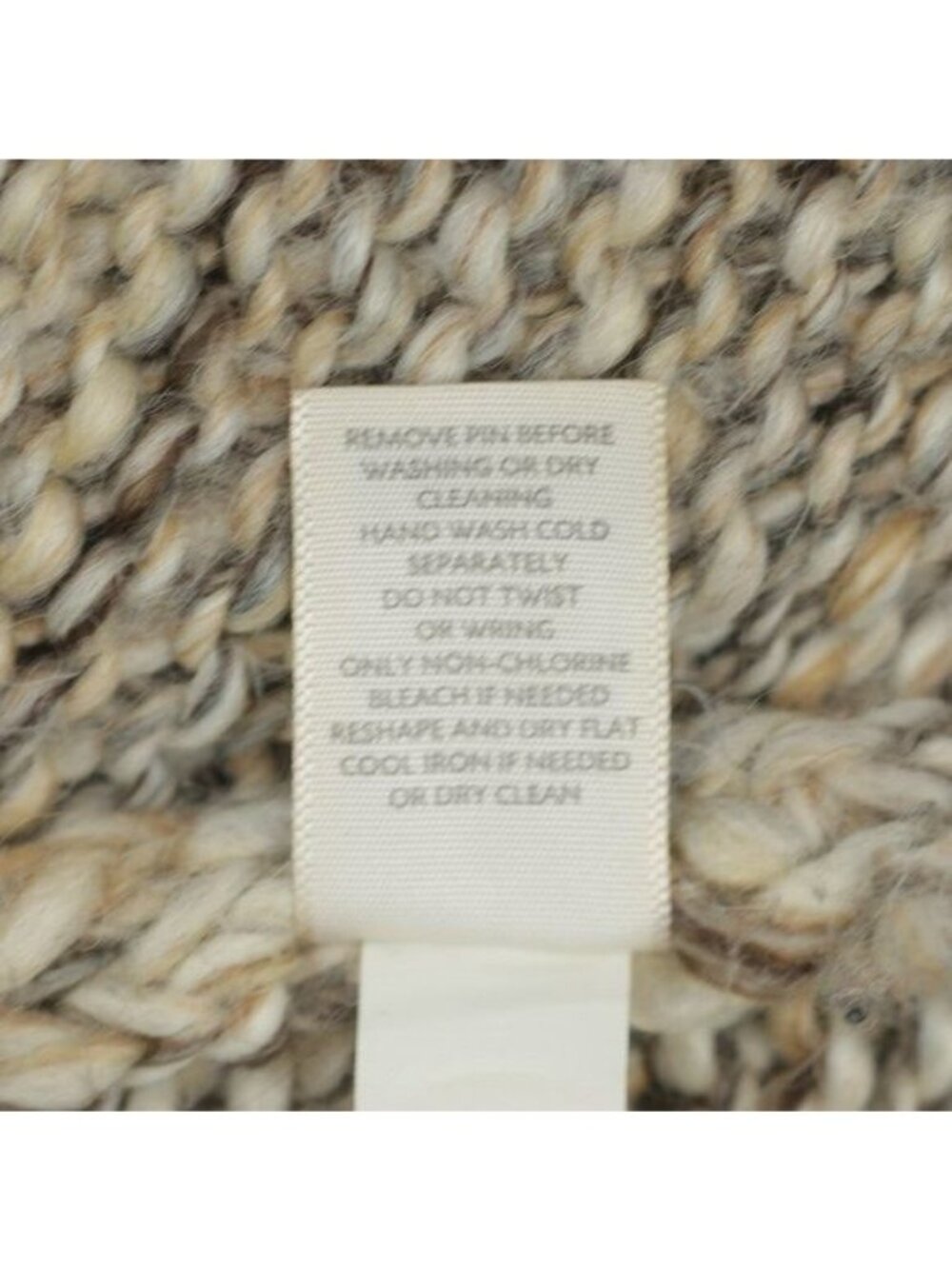 J. Jill Women's Small/Medium Tan Wool & Alpaca Cap Sleeve Chunky Knit Cardigan - Picture 10 of 10